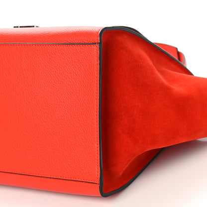 Celine Drummed Calfskin Suede Medium Trapeze Coquelicot 8 of 9