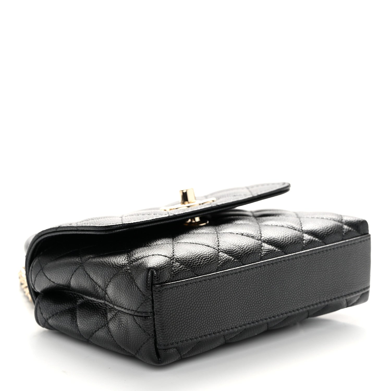 Chanel Caviar Quilted Coco Handle Clutch With Chain Black 4 of 11