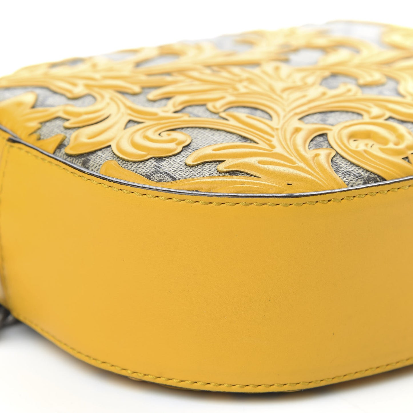 GG Supreme Monogram Arabesque Mini Chain Shoulder Bag Beige Yellow