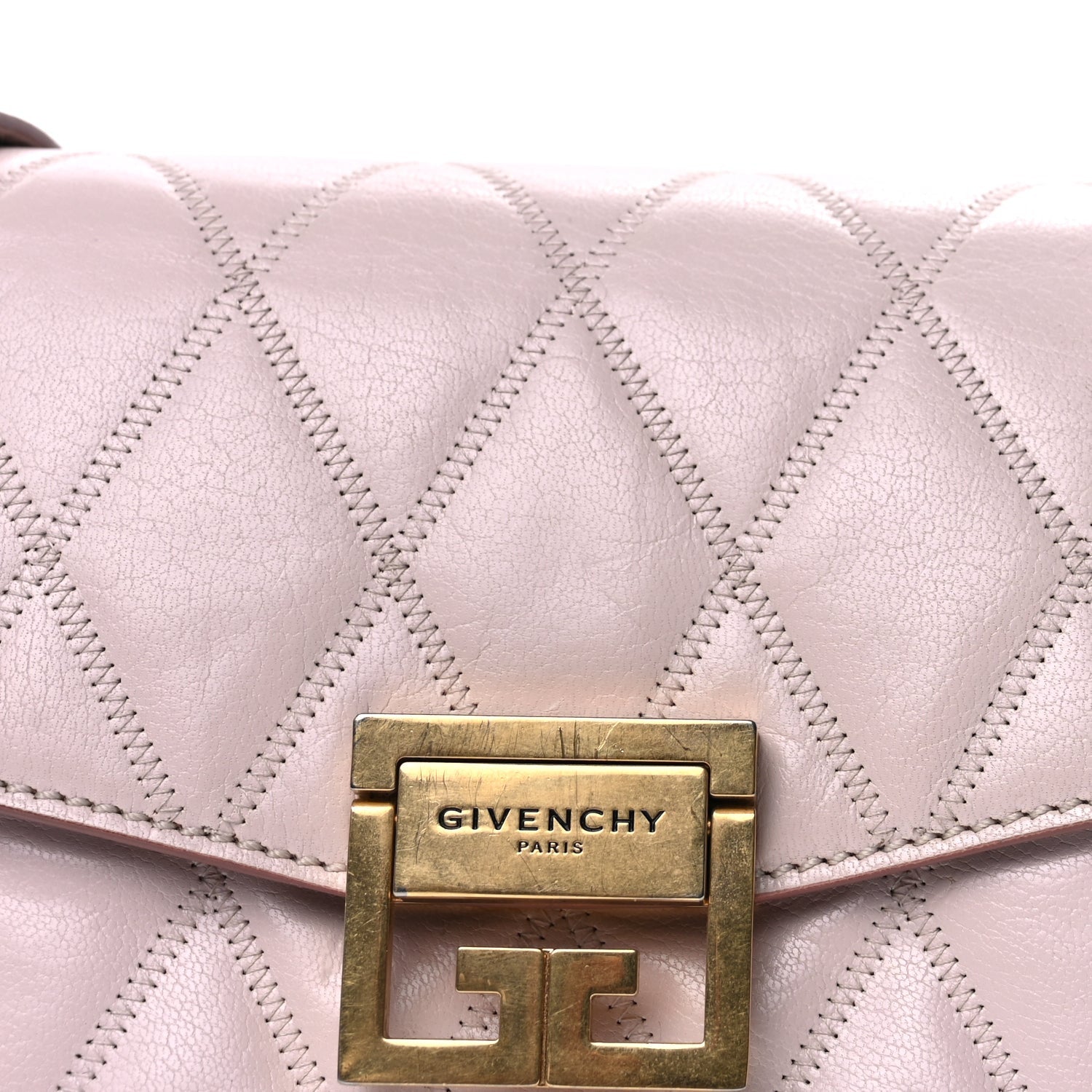 Givenchy Goatskin Quilted Small GV3 Shoulder Bag  Pale Pink 6 of 8