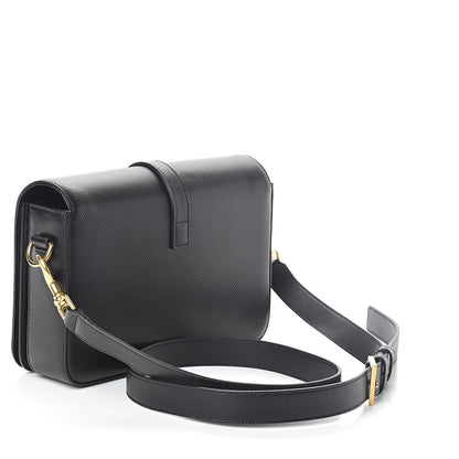 Saint Laurent Textured Calfskin Medium Classic Monogram Universite Bag Black 3 of 9