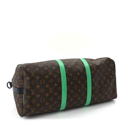Louis Vuitton Monogram Macassar Keepall Bandouliere 50 Minty Green 3 of 8