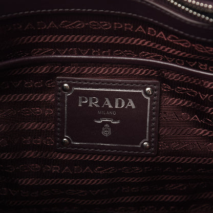 Prada Nylon Tessuto Soft Calf Tote Granato 6 of 10