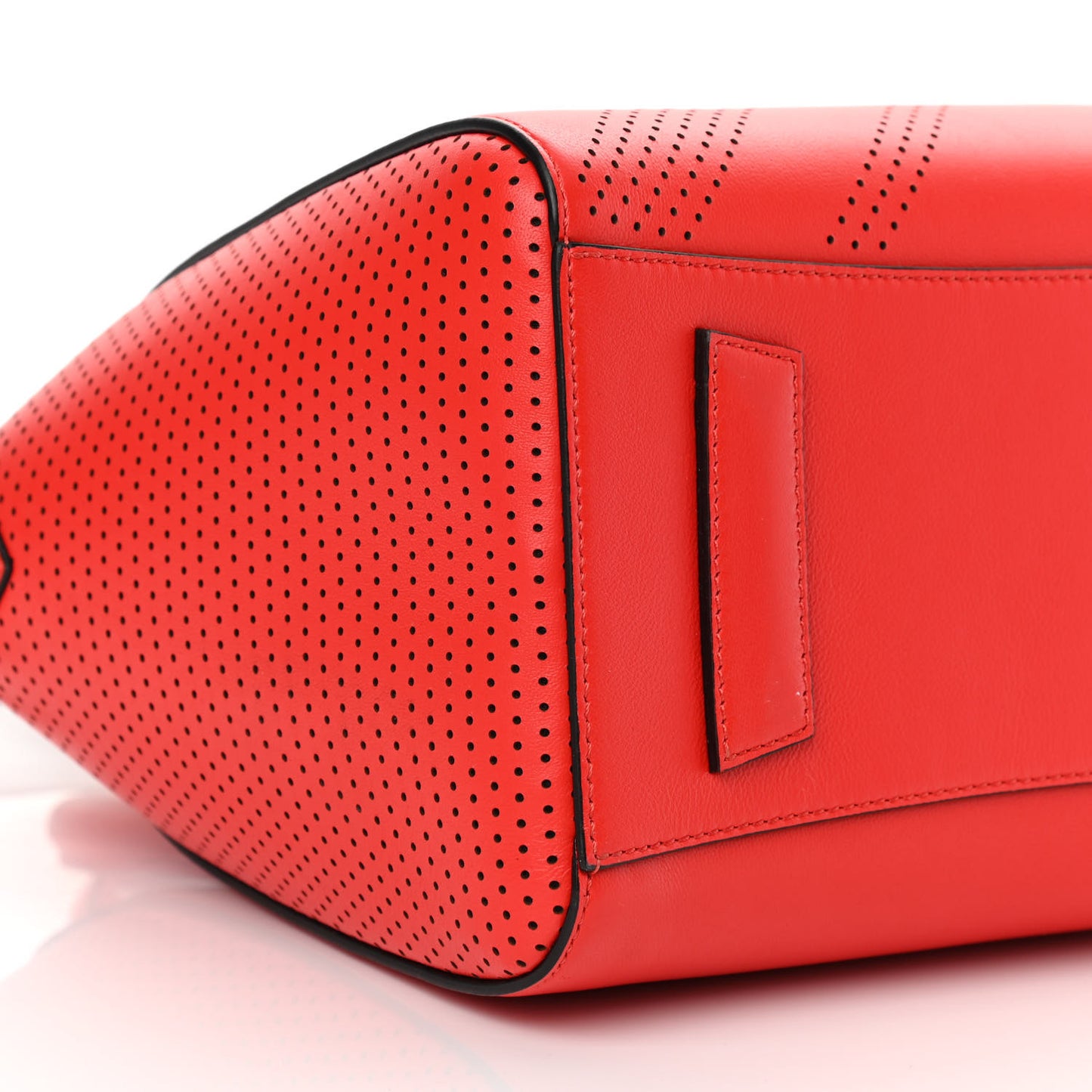 Lambskin Perforated Small Antigona Pop Red