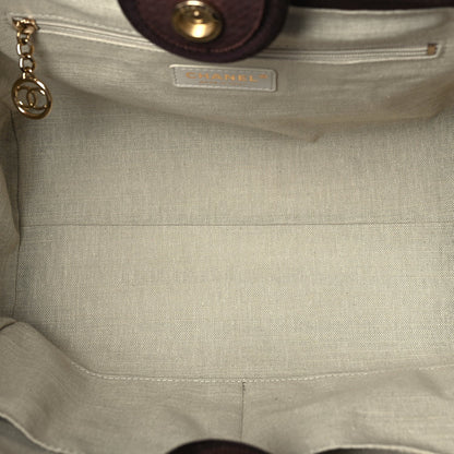 Chanel Mixed Fibers Calfskin Small Deauville Tote  Burgundy 4 of 9