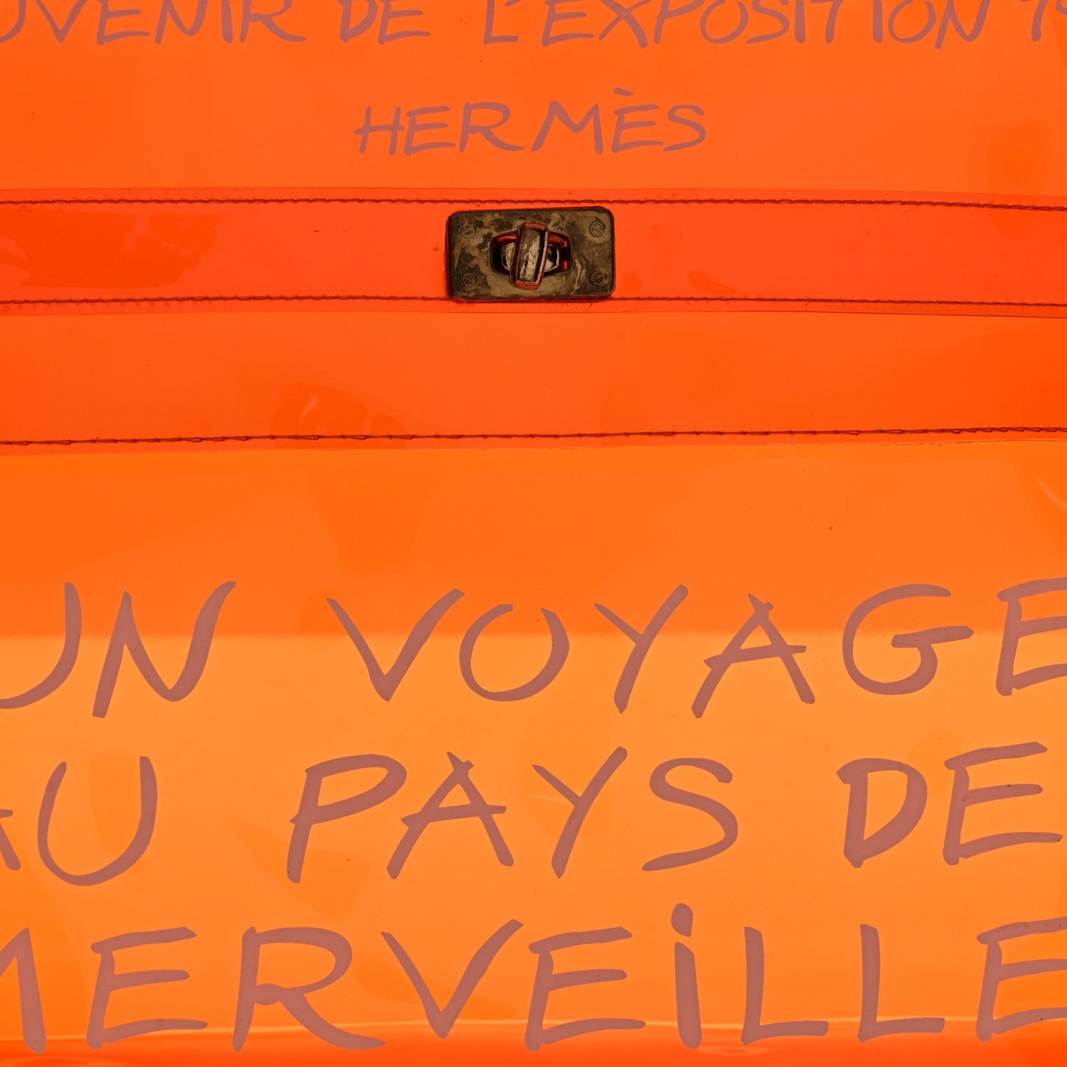 Hermes Vinyl Souvenir De L'Exposition Kelly Orange 7 of 7
