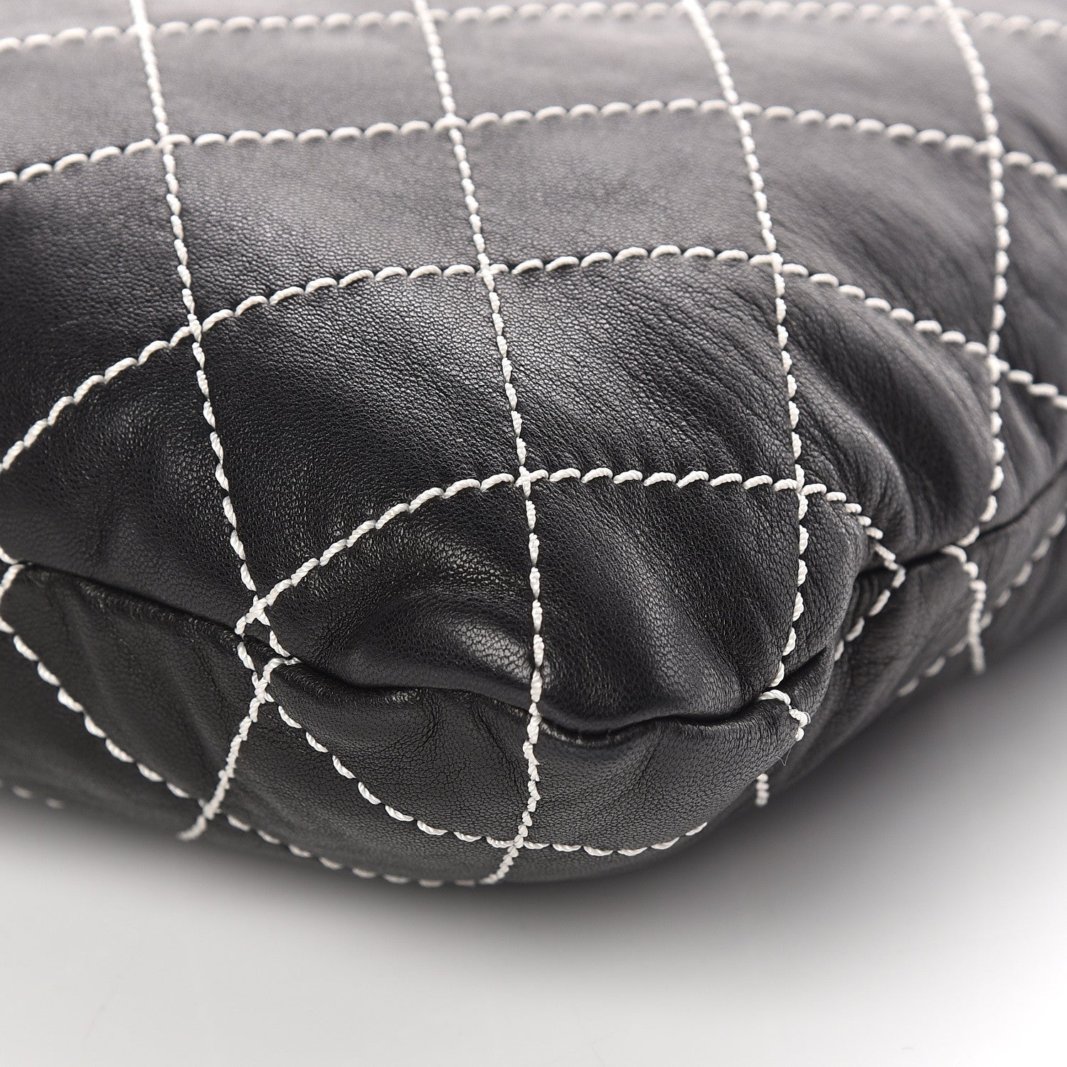 Chanel Lambskin Contrast Stitch Shoulder Bag Black 6 of 11