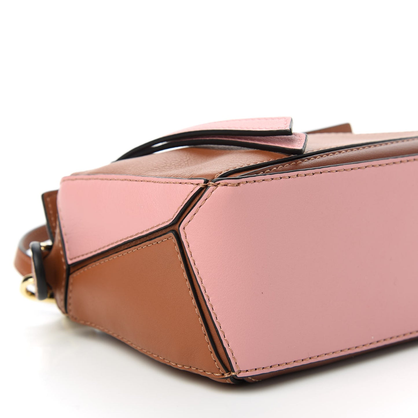 Calfskin Mini Puzzle Bag Tan Medium Pink