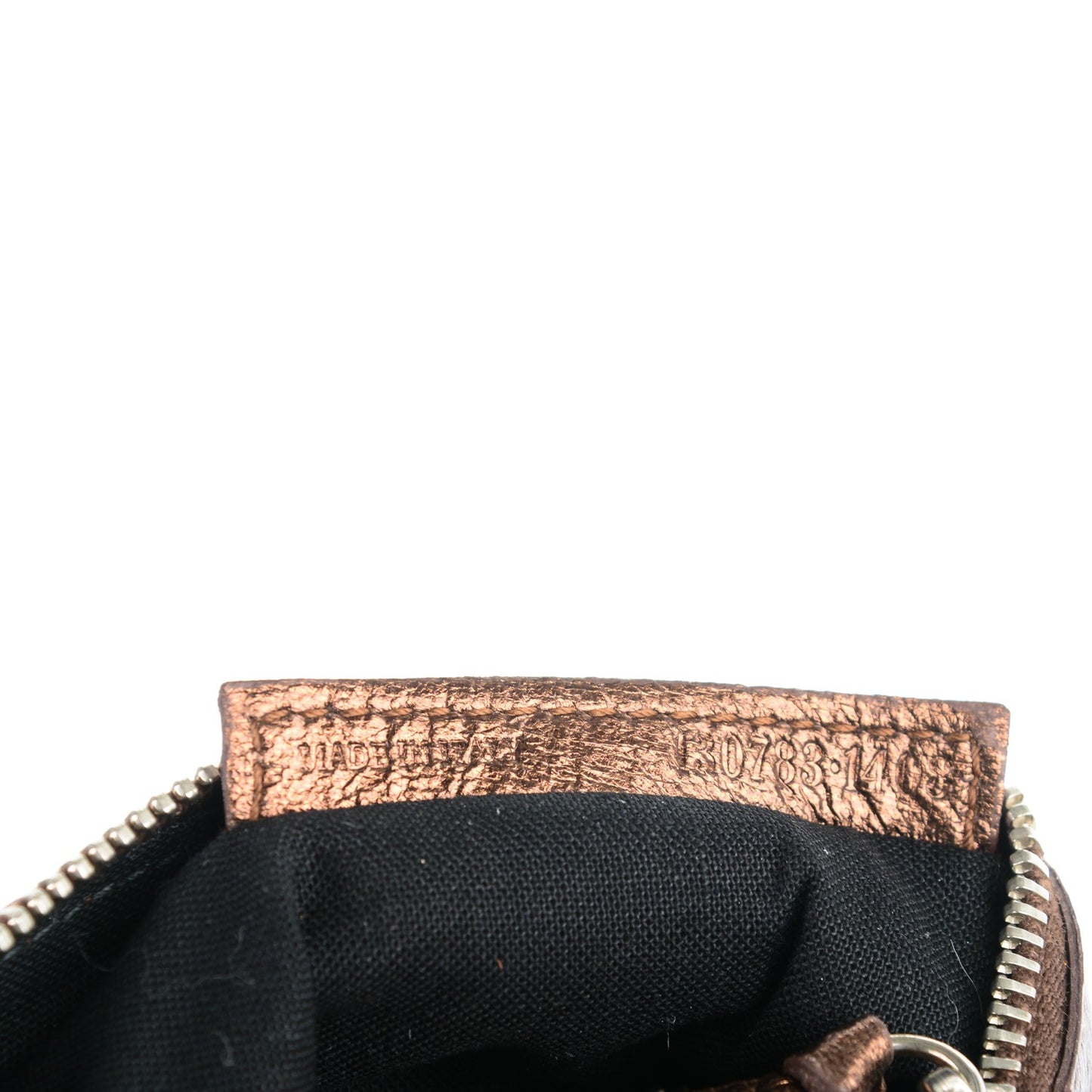 Metallic Agneau Silver Hardware M Porte-Monnaie Coin Purse Sparkle Bronze