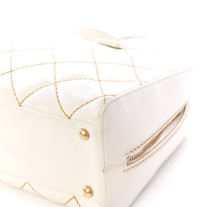 Chanel Calfskin Contrast Stitch Surpique Bowler White 6 of 11