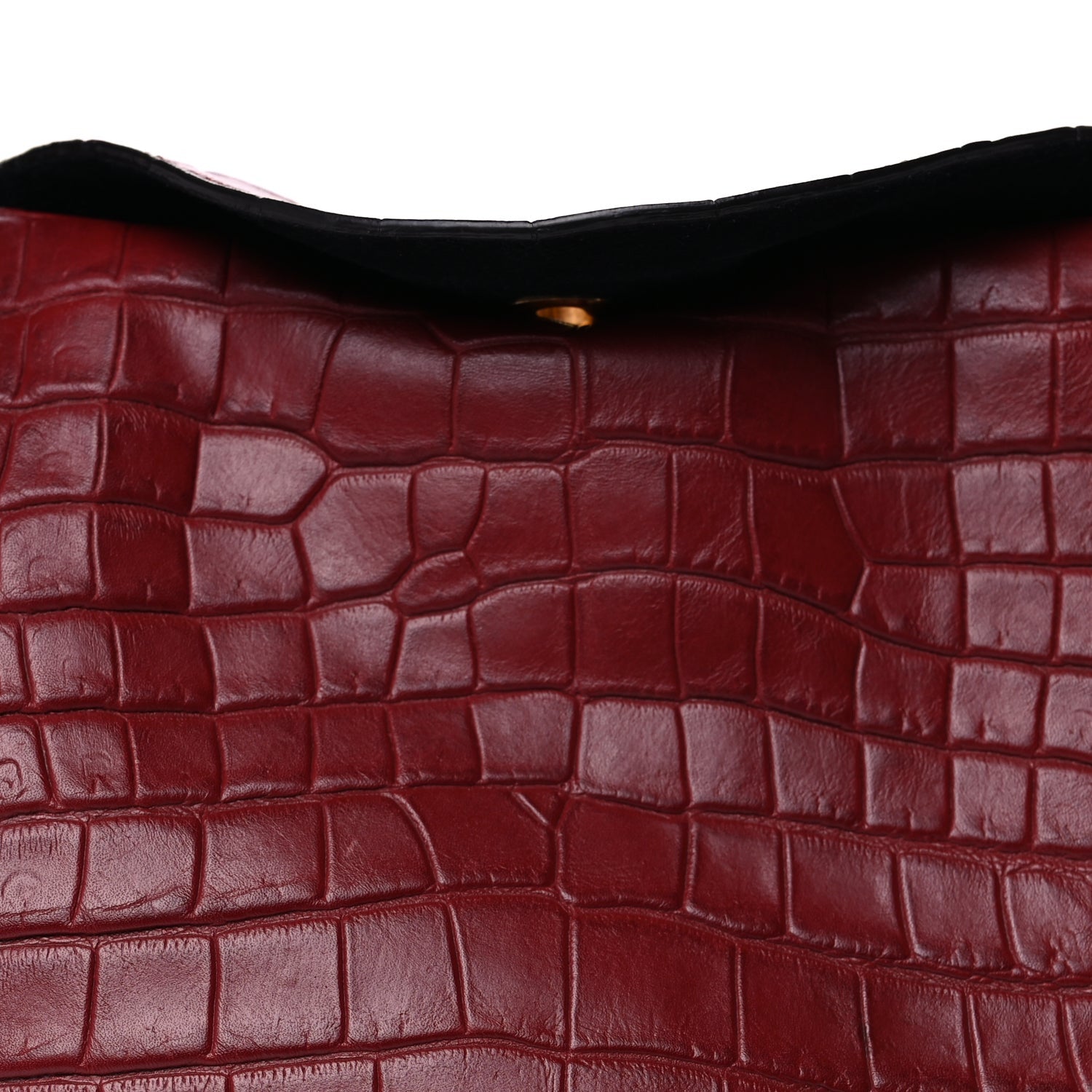 Mulberry Crocodile Embossed Calfskin Marloes Hobo Burgundy 6 of 8