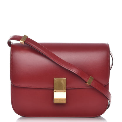 Celine Box Calfskin Medium Classic Box Flap Bag Red 1 of 8