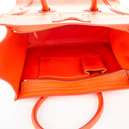 Celine Smooth Calfskin Mini Luggage Bright Orange 5 of 7