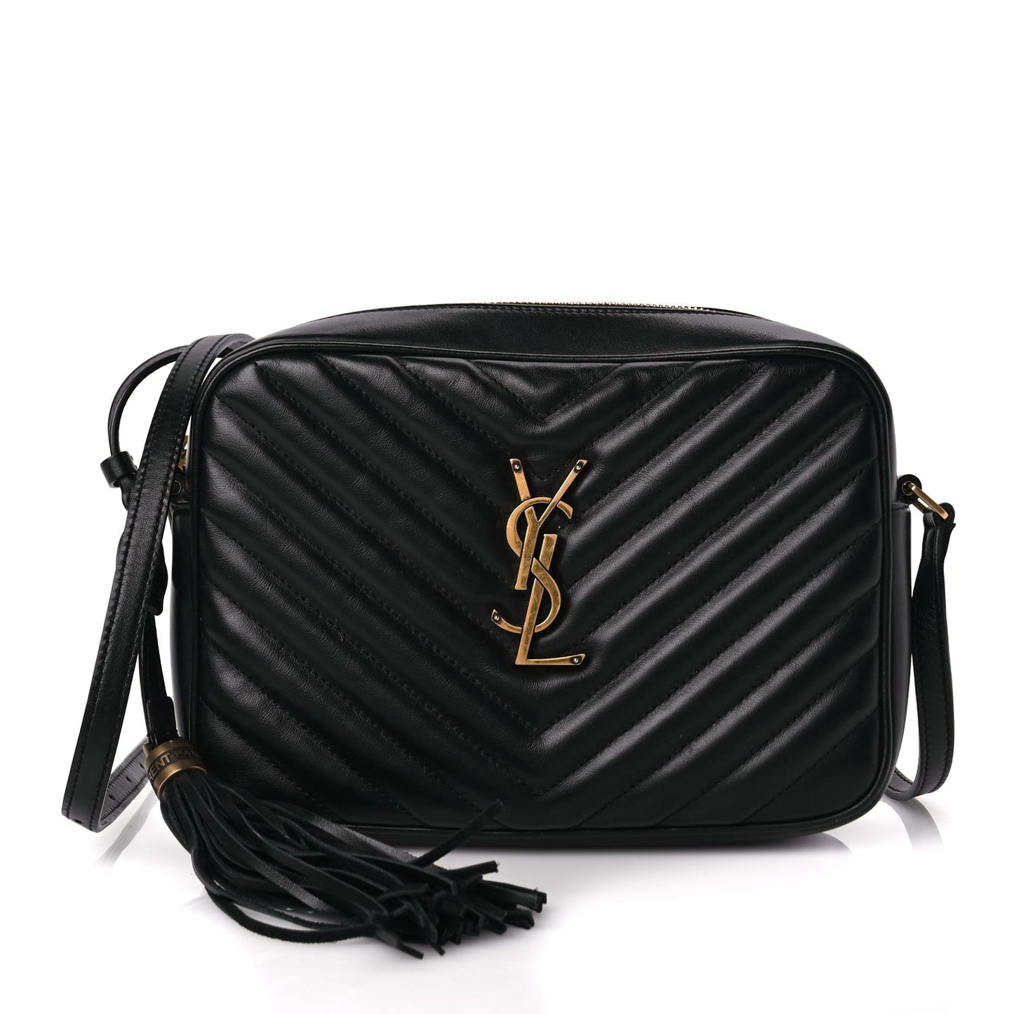 Calfskin Matelasse Monogram Lou Camera Bag Black