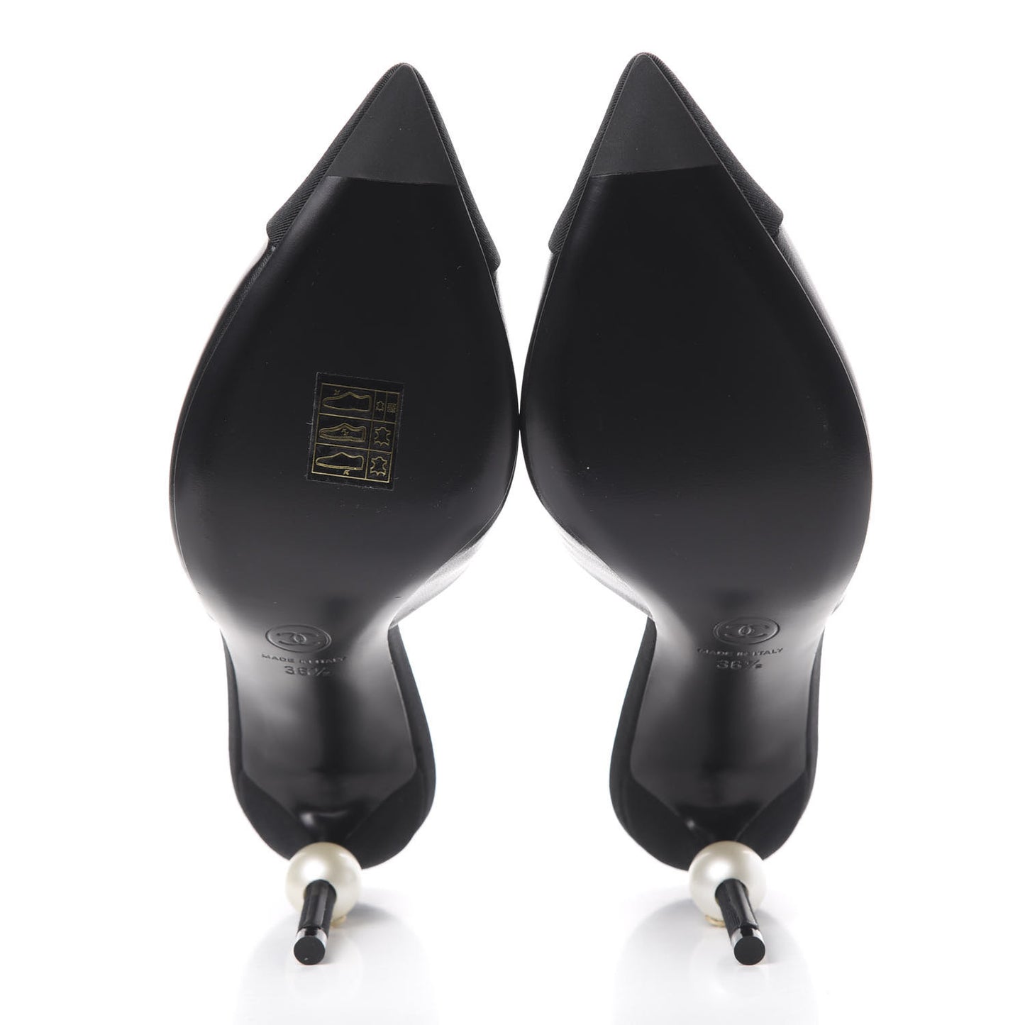 Goatskin Grosgrain Cap Toe Pearl Mule 36.5 Black