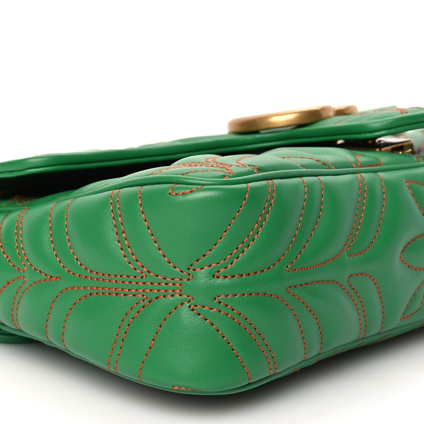 X Adidas Calfskin Matelasse Small GG Marmont Shoulder Bag Green