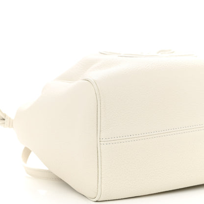Celine Calfskin Cuir Small Triomphe Cabas Drawstring White 8 of 9