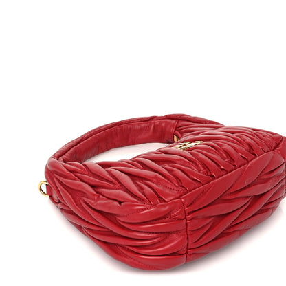 Miu Miu Nappa Matelasse Small Wander Hobo  Red 7 of 8