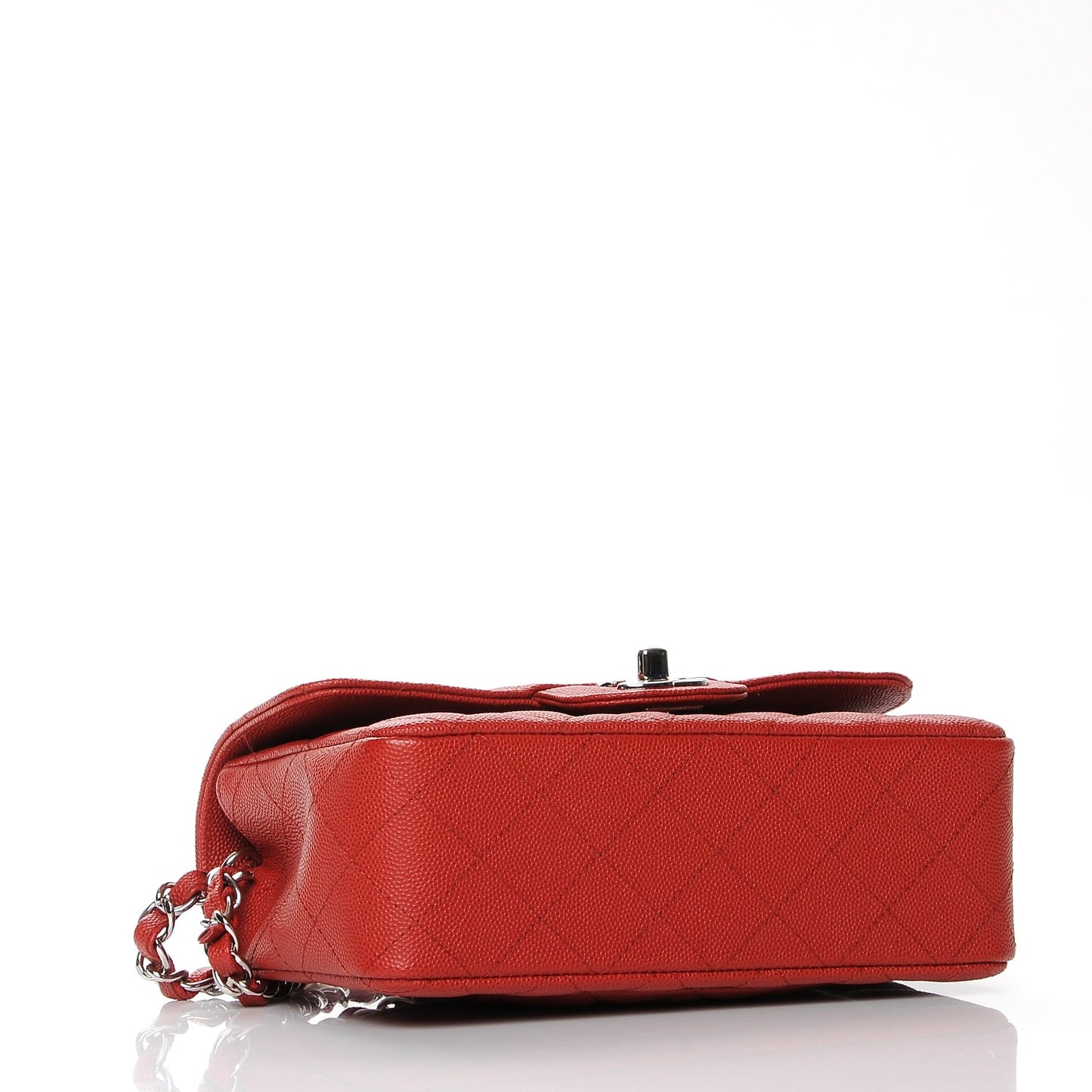 Caviar Quilted Mini Rectangular Flap Red