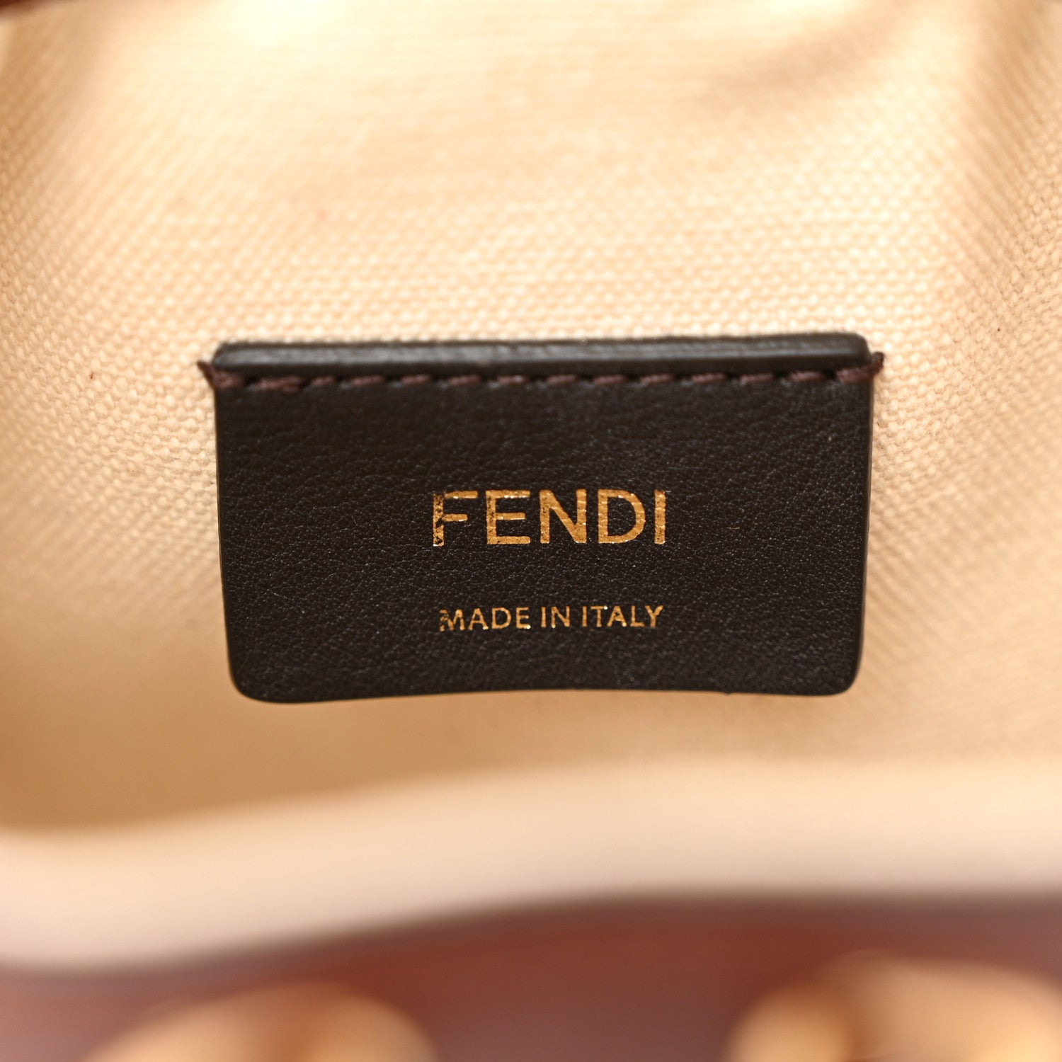 Fendi Sardinian Jacquard Vitello King F is Fendi FF 1974 Embroidered Mini Mon Tresor Bucket Bag Corda Praline 6 of 10