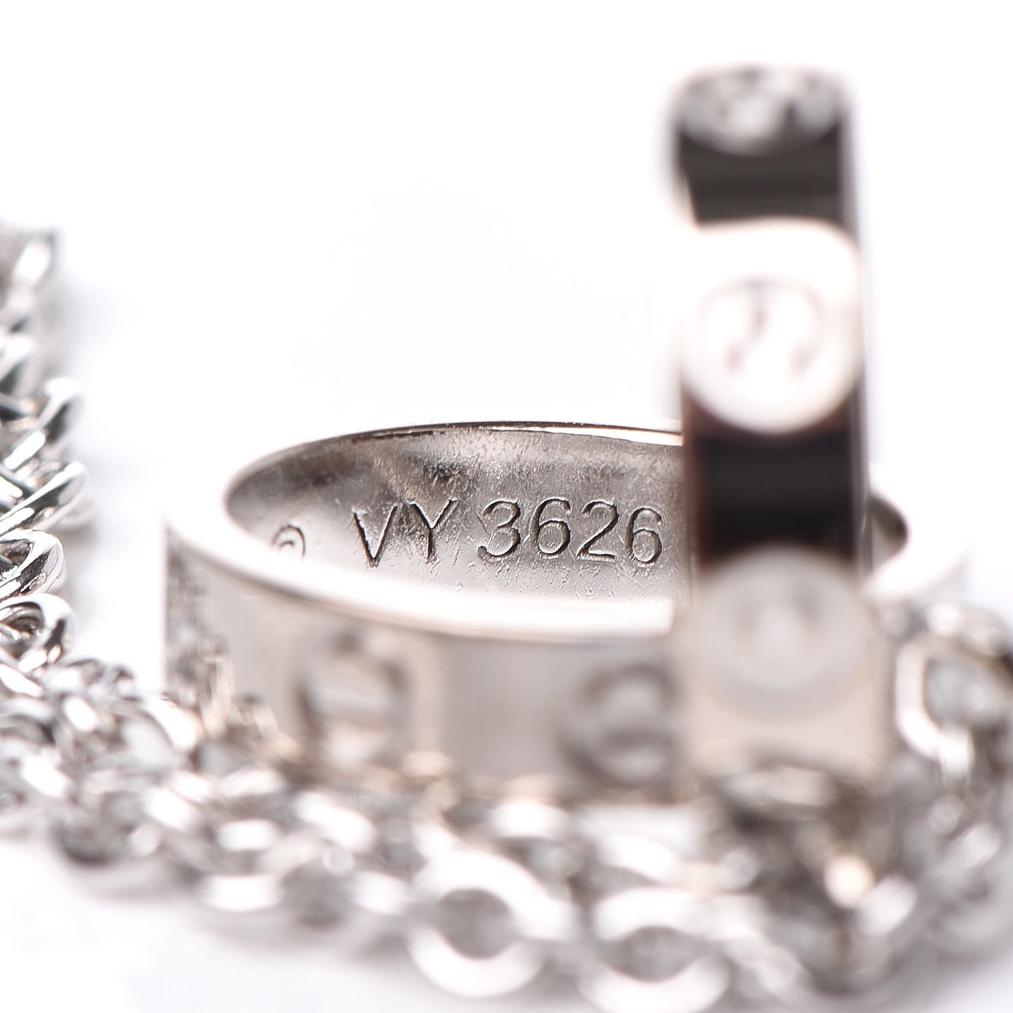 18K White Gold Interlocking LOVE Necklace