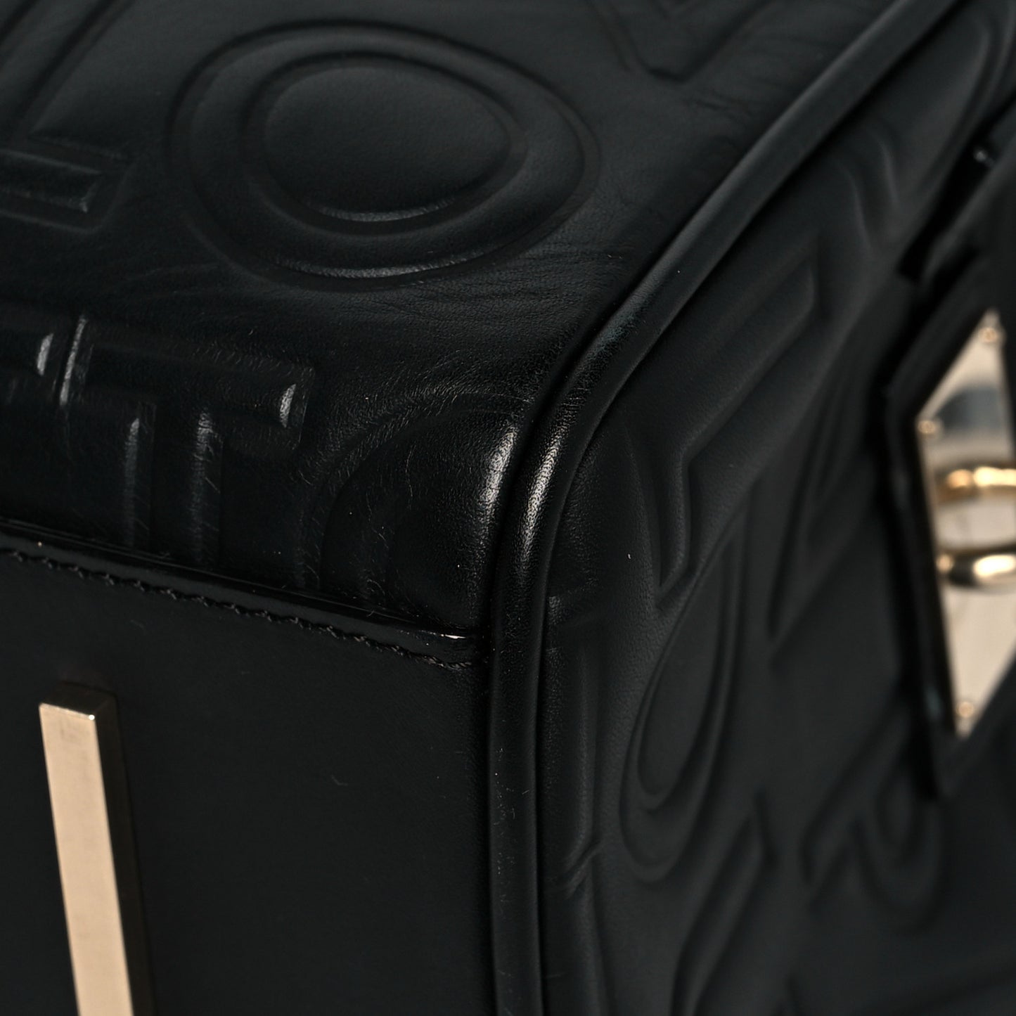 Calfskin Embossed Mini Cube Speedy Black