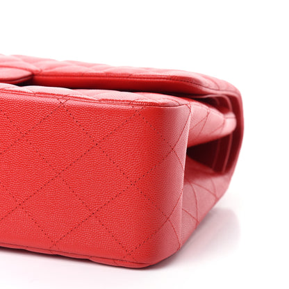 Chanel Caviar Quilted Jumbo Double Flap Red 9 of 11