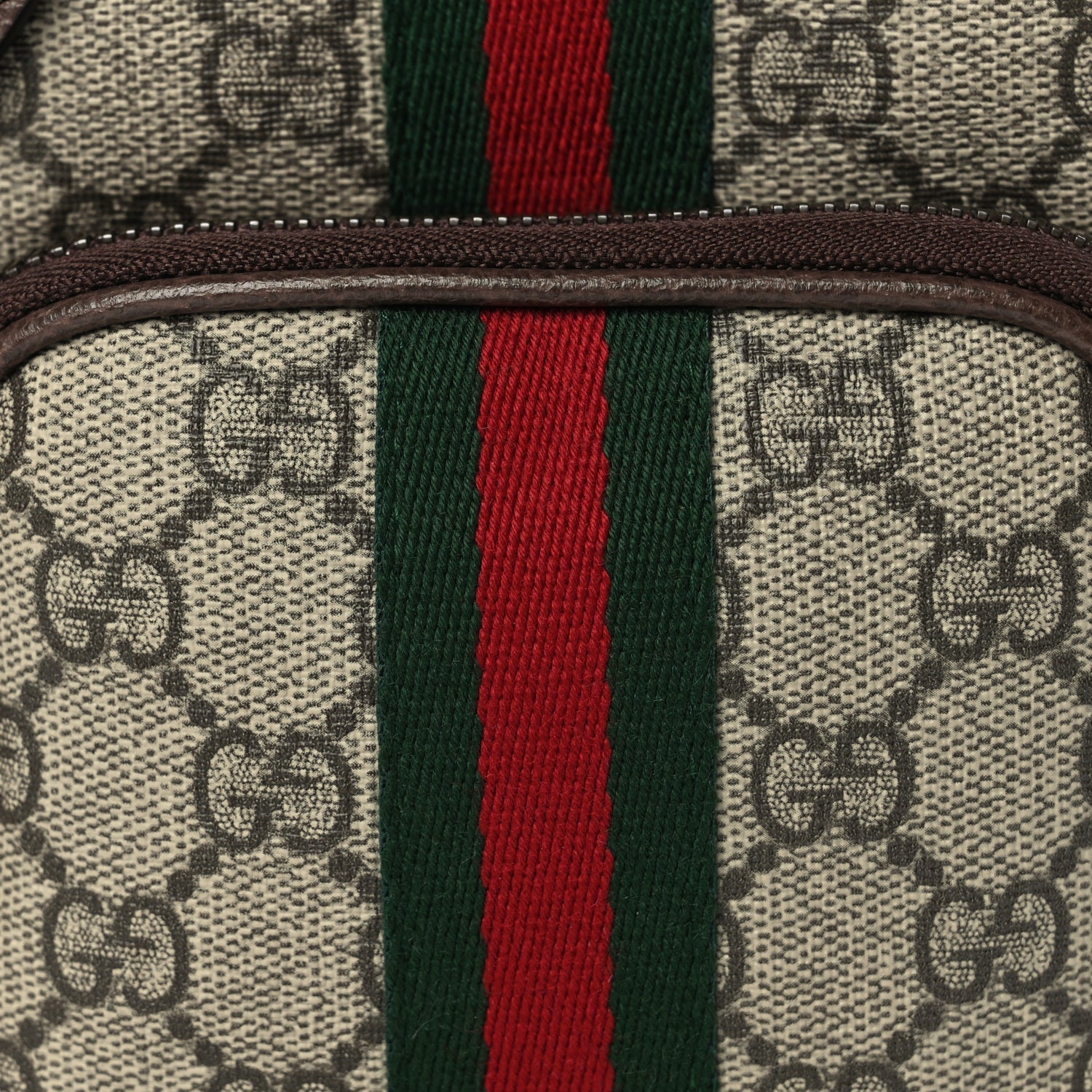 Gucci GG Supreme Monogram Web Mini Ophidia Double Zip Messenger Bag Beige New Acero 6 of 8