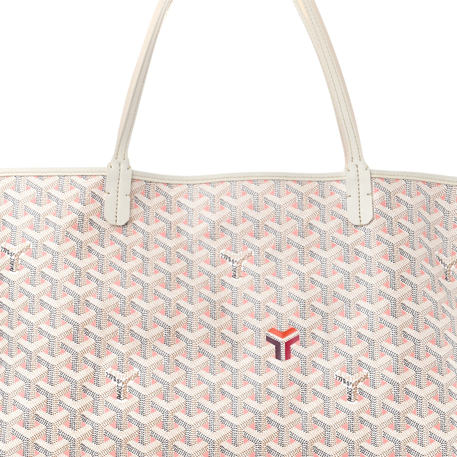 Goyard Goyardine Saint Louis Claire Voie GM White Pink 9 of 11