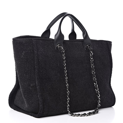 Chanel Lurex Boucle Medium Deauville Tote Black 3 of 13