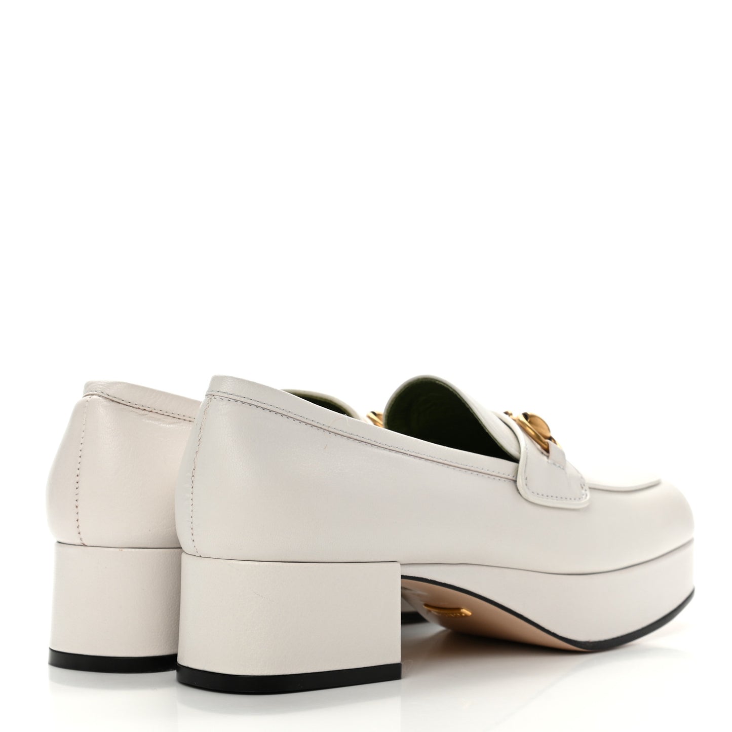 Goatskin Houdan Platform Loafers 36 Great White