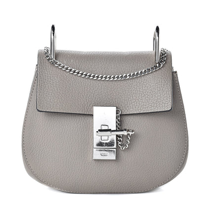 Chloe Grained Lambskin Mini Drew Shoulder Bag Cashmere Grey 1 of 19
