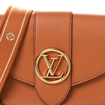 Louis Vuitton Grained Calfskin LV Pont 9 Soft MM Golden Siena 8 of 11