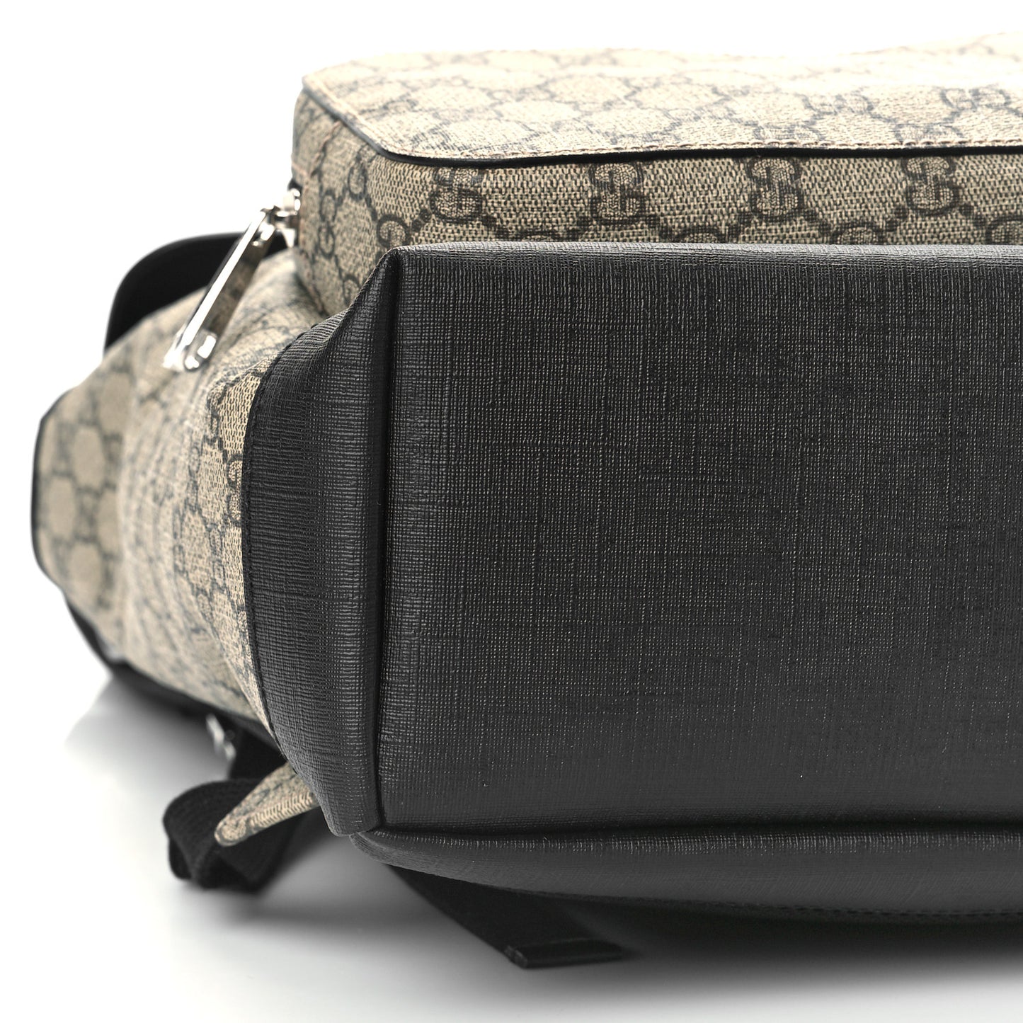 GG Supreme Monogram Single Buckle Backpack Beige Black