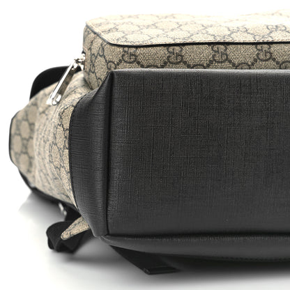 Gucci GG Supreme Monogram Single Buckle Backpack Beige Black 8 of 9