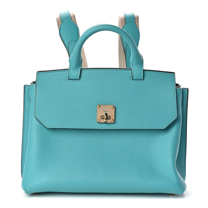 MCM Grained Calfskin Medium Milla Convertible Backpack Oasis Green 1 of 9