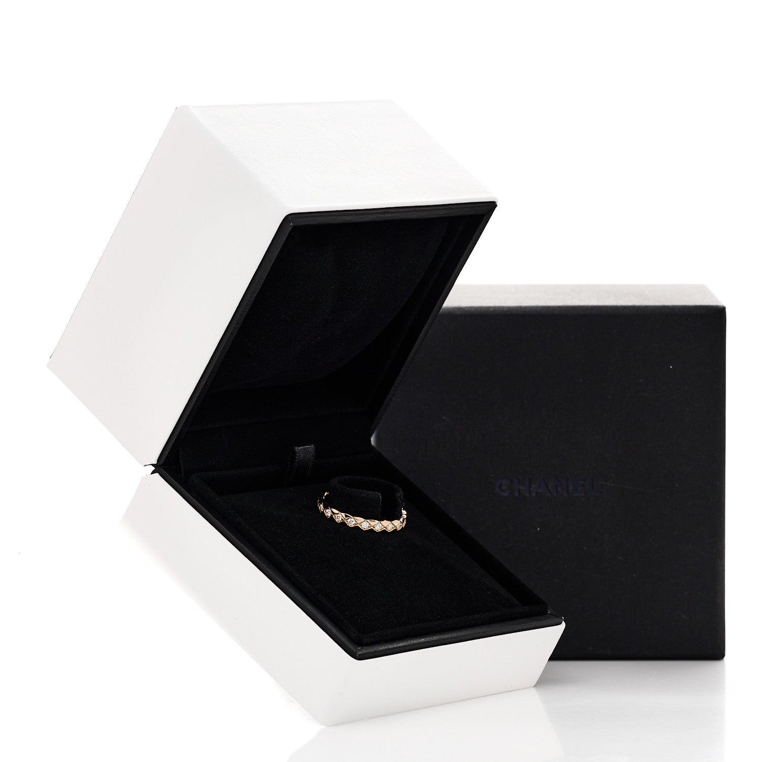 Chanel 18K Beige Gold Diamond Mini Coco Crush Ring 60 9 5 of 5