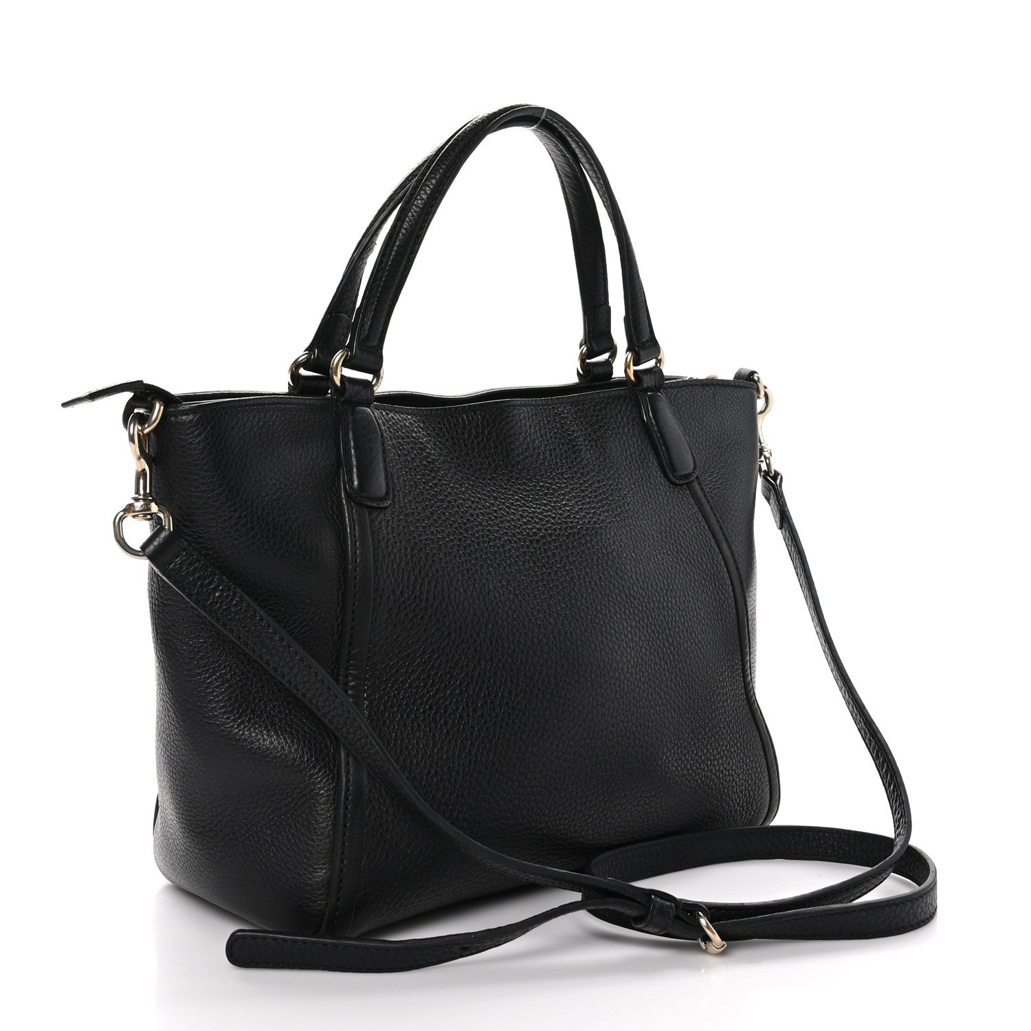 Gucci Pebbled Calfskin Small Soho Top Handle Bag Black 3 of 11