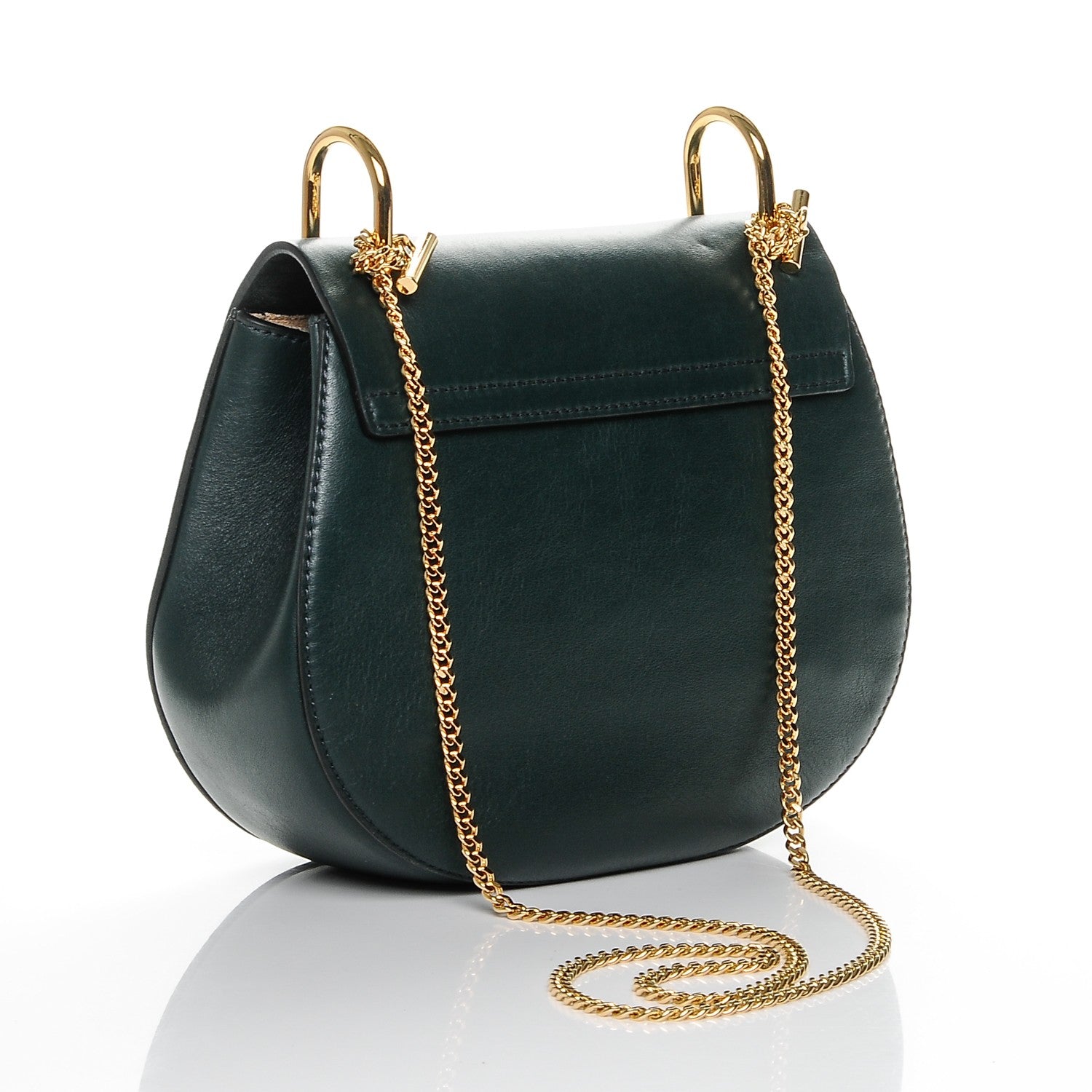 Chloe Suede Smooth Calfskin Drew Shoulder Bag Intense Green 3 of 6