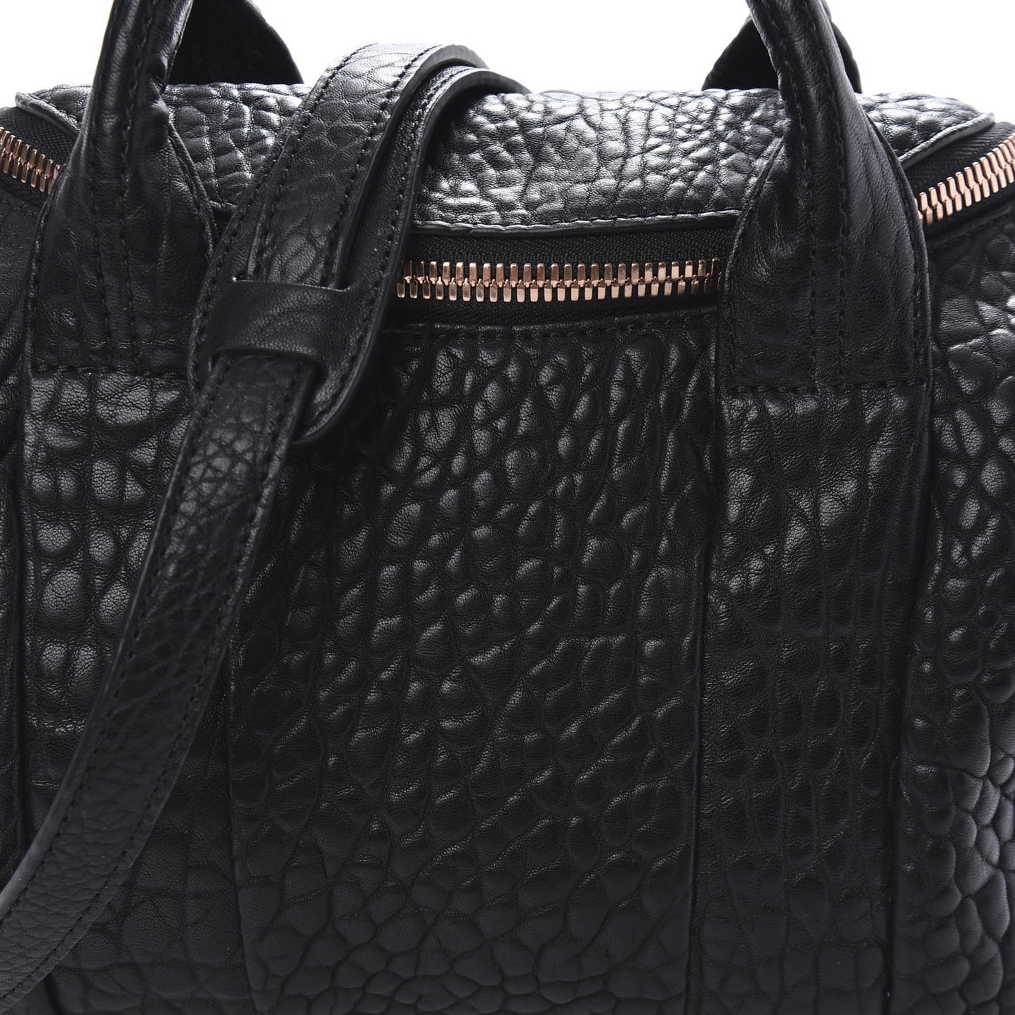 Pebbled Lambskin Rockie Black Rose Gold Hardware
