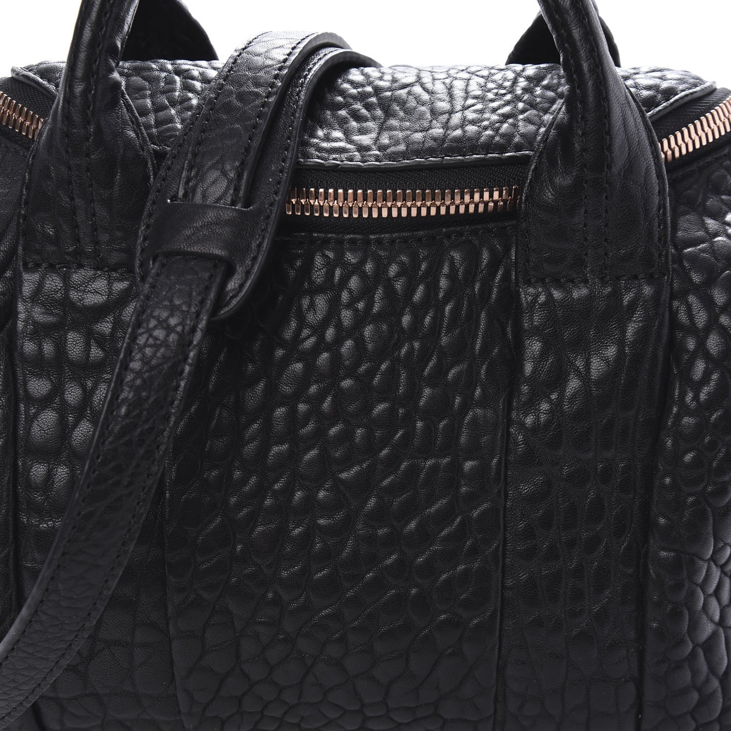 Alexander Wang Pebbled Lambskin Rockie Black Rose Gold Hardware 9 of 9