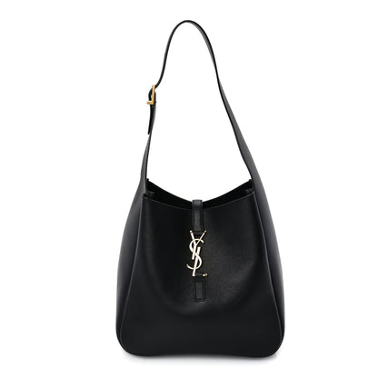 Saint Laurent Grained Calfskin Small Le 5 A 7 Supple Hobo Black 1 of 8