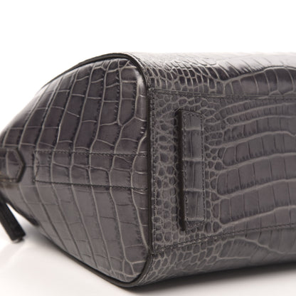 Givenchy Calfskin Crocodile Embossed Mini Antigona Storm Grey 8 of 10