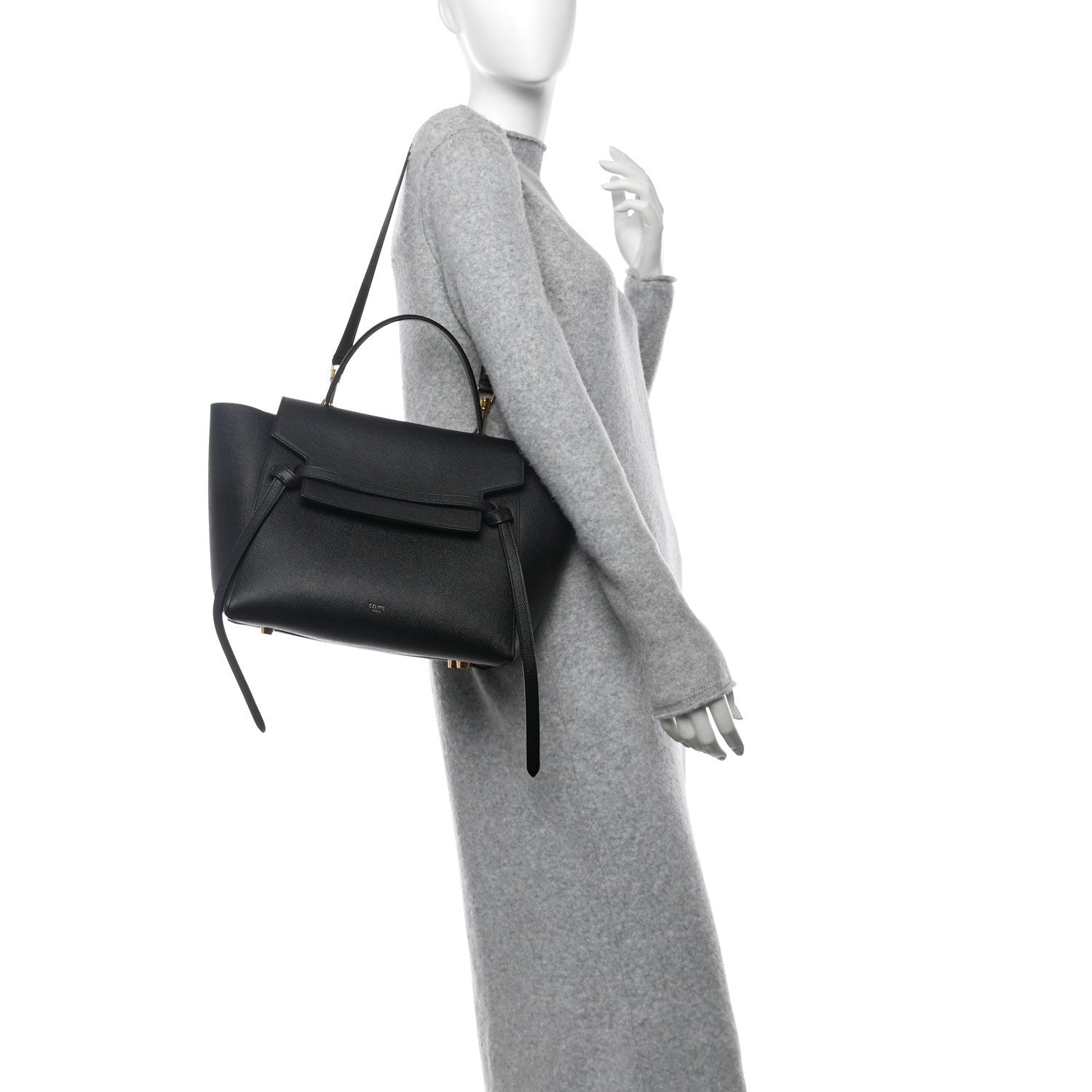 Celine Grained Calfskin Mini Belt Bag Black 2 of 7