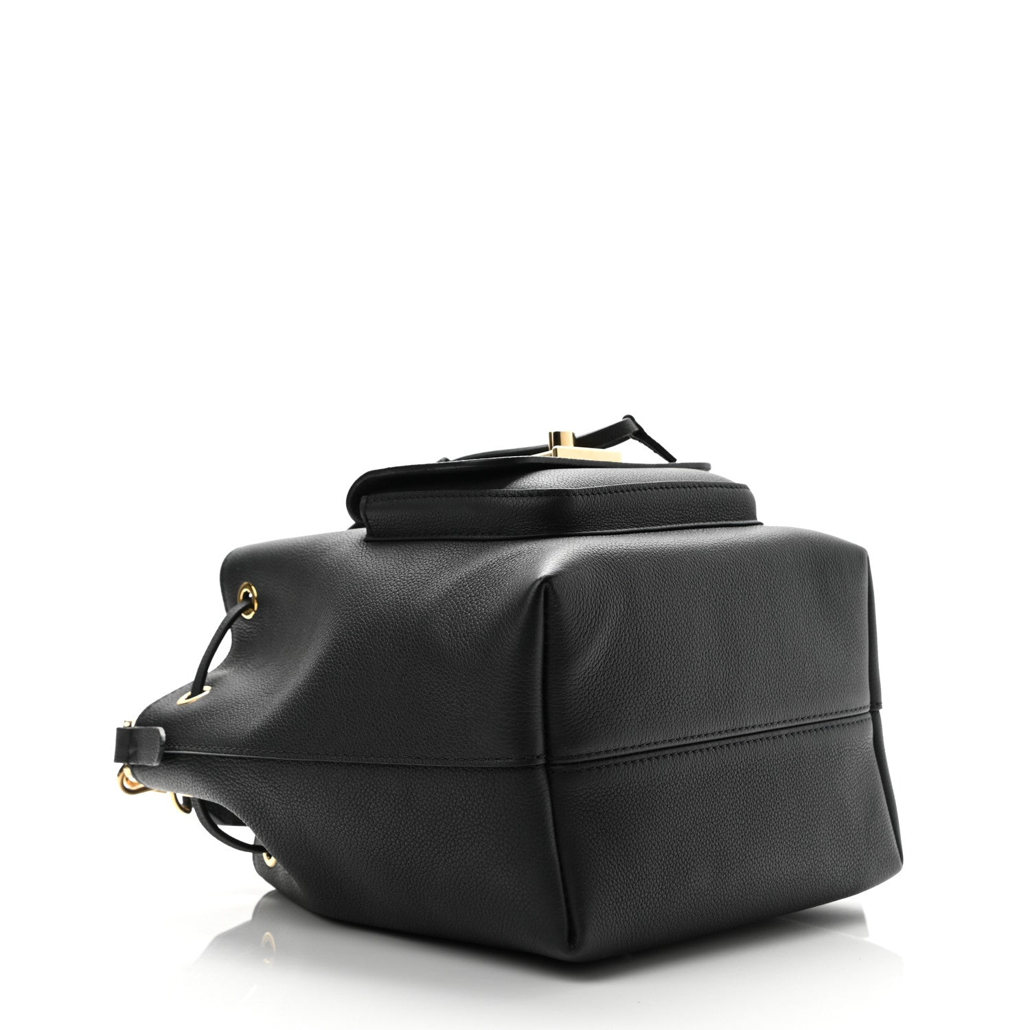 Louis Vuitton Calfskin Lockme Bucket MM Black 4 of 10