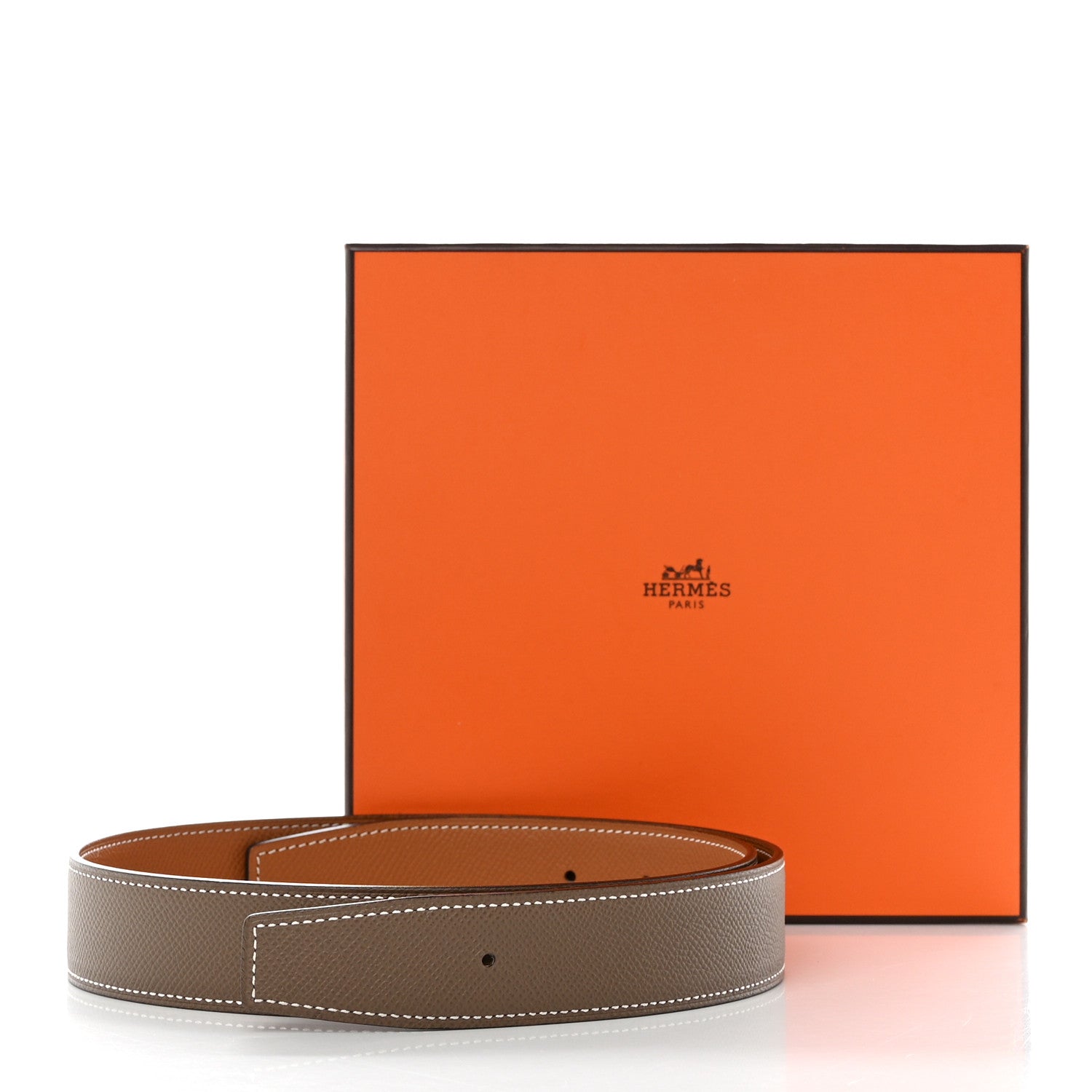 Hermes Epsom 32mm Belt Strap 75 30 Etoupe Gold 6 of 6