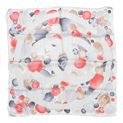 Chanel Silk CC Scarf White 3 of 5