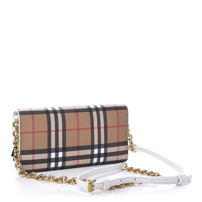 Burberry Vintage Check Henley Wallet On Chain Chalk White 3 of 10