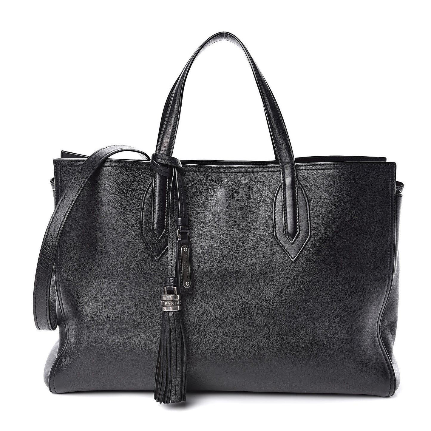 Calfskin Medium Amber Tote Black