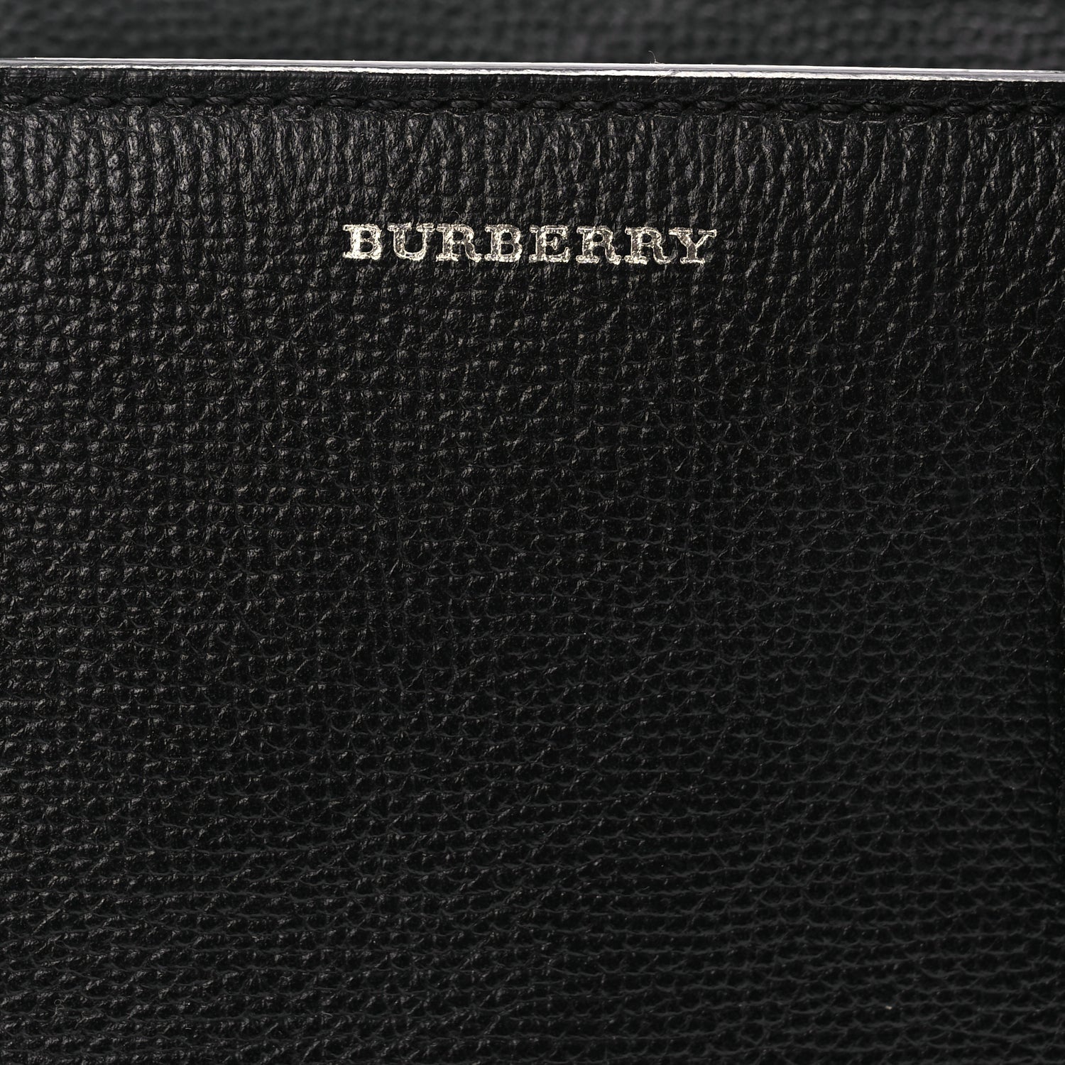 Burberry Derby Calfskin House Check Medium Banner Tote Black Sea Green 6 of 8